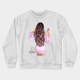 Libra zodiac girl Crewneck Sweatshirt